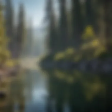 An angler casting a line in the tranquil waters of Tahoe