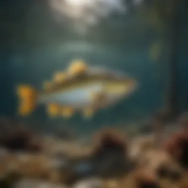 Underwater shot of local fish species in Tahoe