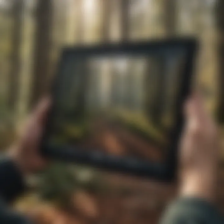 Data analysis on a tablet in a forest setting