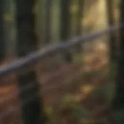 A close-up of expertly tied fencing wire in a woodland setting showcasing durability.