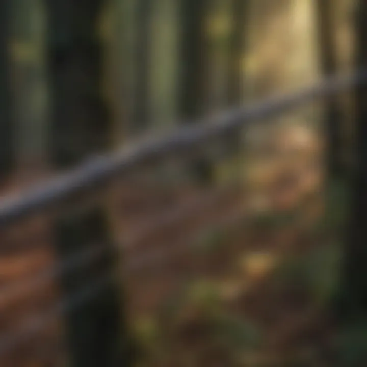 A close-up of expertly tied fencing wire in a woodland setting showcasing durability.