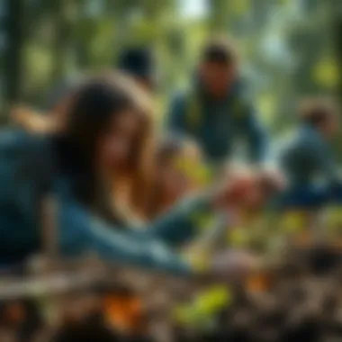 A vibrant community event focused on tree planting and environmental awareness