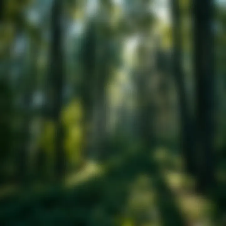 A serene forest landscape showcasing biodiversity and ecological health
