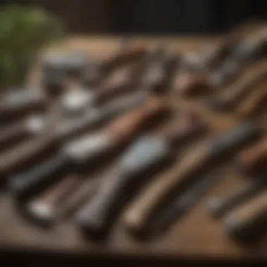 Different types of axe sharpening tools displayed