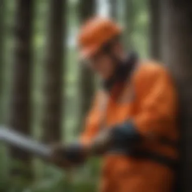 Proper safety gear for tree cutting