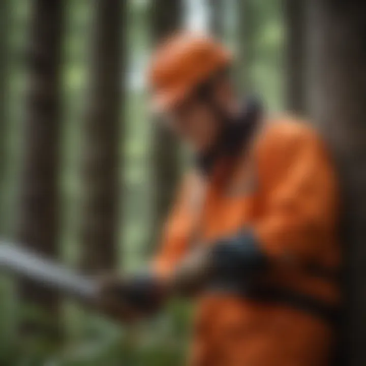 Proper safety gear for tree cutting