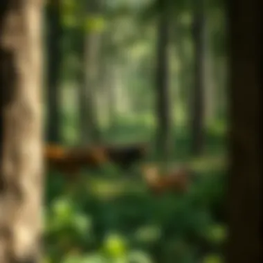 Wildlife Interactions in Forests Wildlife interacting within a forest habitat