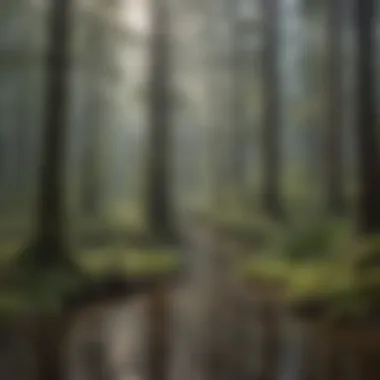 Impact of Precipitation on Forests Illustration of precipitation patterns impacting forest ecosystems