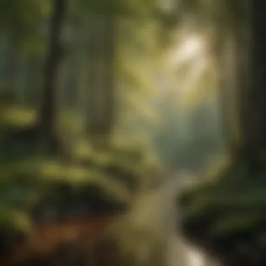 Diverse Woodland Landscape A serene woodland landscape showcasing diverse tree species