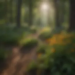 A vibrant display of wildflowers thriving in a woodland setting
