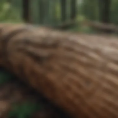 Detailed view of proper cutting techniques on a felled tree