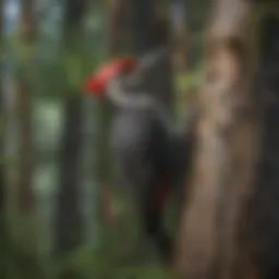 Vibrant Pileated Woodpecker perched on a tree