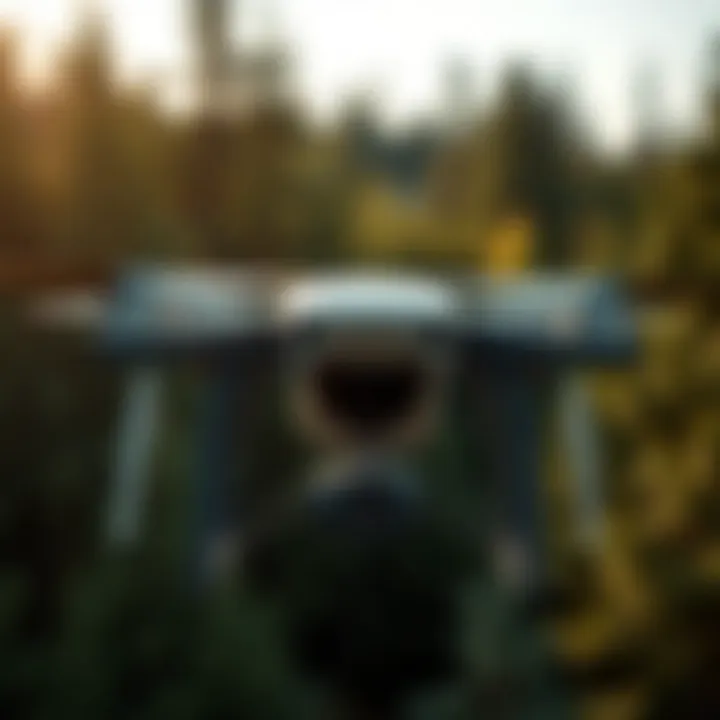 Close-up of an aerial application drone equipped for forestry