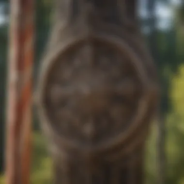 Close-up view of the intricate design features of the Roosevelt Flag Pole