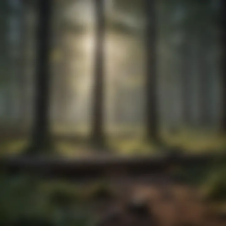 A serene woodland scene demonstrating forest management practices influenced by lightning