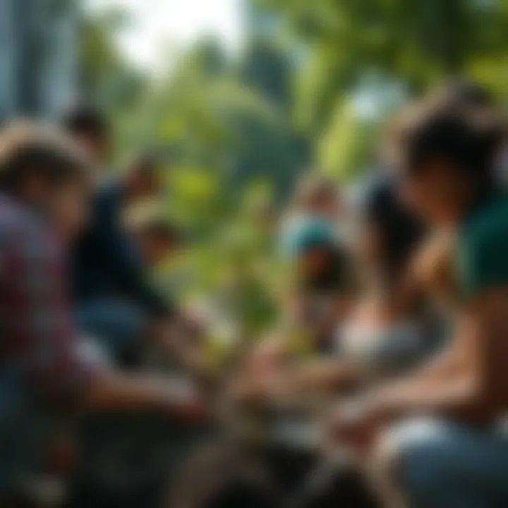 Community Engagement: Residents Uniting for Urban Greening Community members participating in tree planting activities