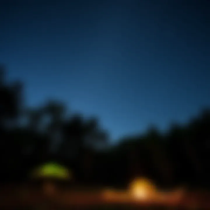 Under the Stars: Nighttime Camping in Missouri A starry night sky over a peaceful camping area