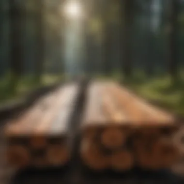 Laminated Lumber vs Traditional Lumber Comparison of traditional lumber and laminated lumber in a side-by-side layout