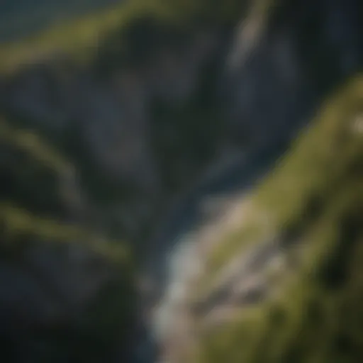 Aerial view of Tuckerman's Ravine showcasing its rugged terrain and natural beauty