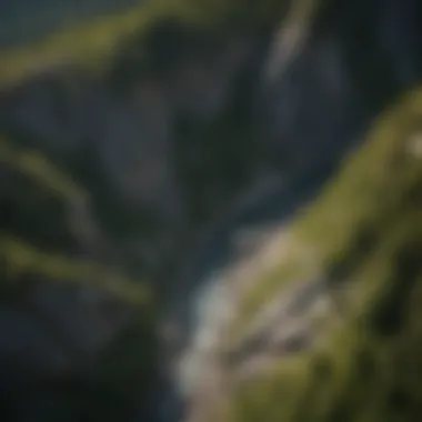 Aerial Perspective of Tuckerman's Ravine Aerial view of Tuckerman's Ravine showcasing its rugged terrain and natural beauty