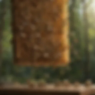 Bees in Flight: Social Behavior and Ecology A group of bees in flight around a hive, demonstrating social behavior