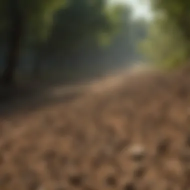 An aerial view of a swarm of locusts in migration