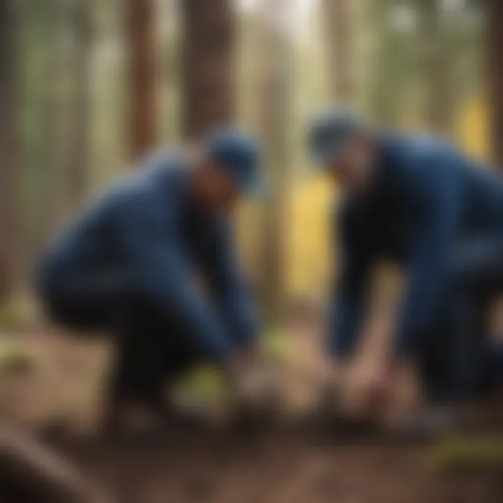 Community members participating in a tree planting event