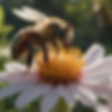 The Essential Role of Bees in Pollination A close-up of a bee pollinating a vibrant flower