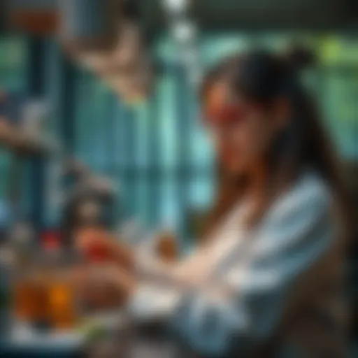 Exploring Biology in the Lab A student studying biology in a laboratory environment