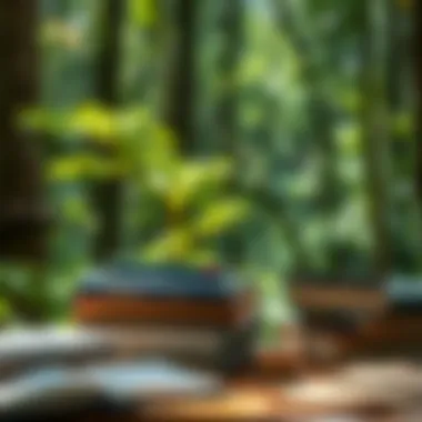 A collection of biology textbooks and study materials