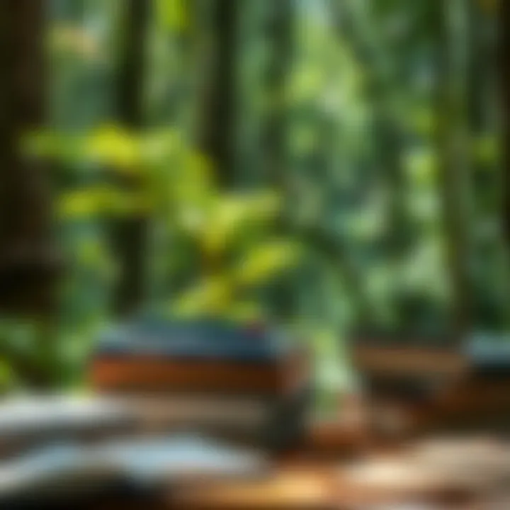 A collection of biology textbooks and study materials