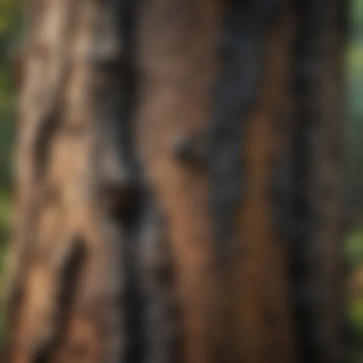 Close-up of black mold on a tree trunk