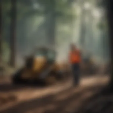 Labor Involved in Land Clearing Crew working on land clearing operation