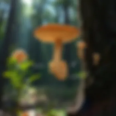 Illustration of the Ophiostoma ulmi fungus lifecycle