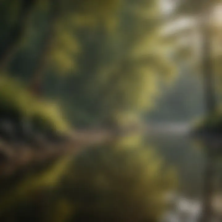 An angler casting a line into a tranquil river