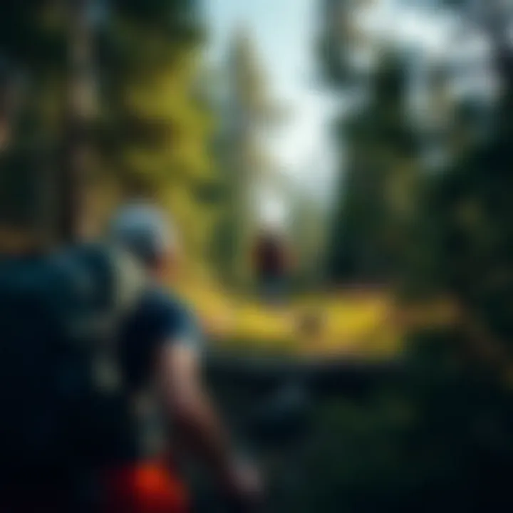 Hikers navigating a challenging path with caution