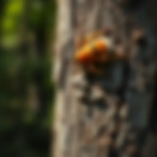 Close-up of a tree with visible insect damage