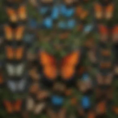 Lifecycle Stages of Butterflies A close-up view of a butterfly's lifecycle stages, emphasizing ecological importance