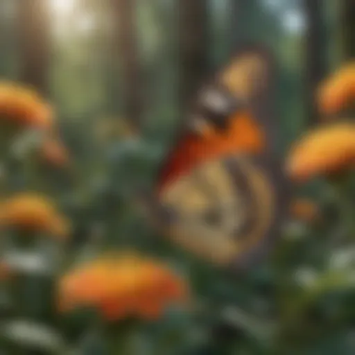 A vibrant butterfly perched on a flower, showcasing the beauty of its habitat