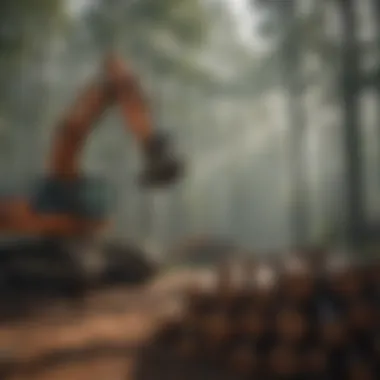 Forest landscape showcasing logging operations