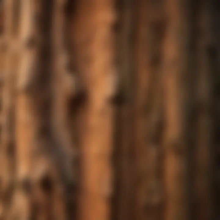 Close-up of sequoia tree bark texture