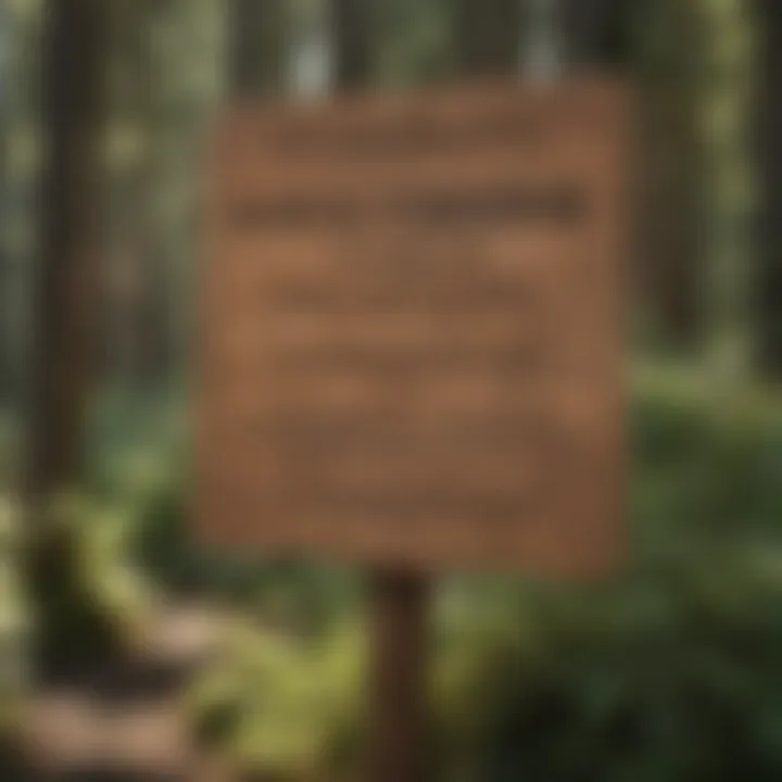 A close-up of the wilderness signs indicating various permits required for activities