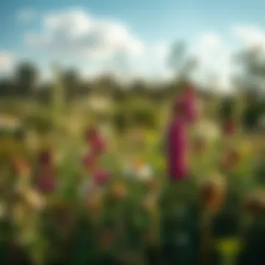 Diverse Stinging Plants in Texas Landscape Landscape showcasing various stinging plants native to Texas