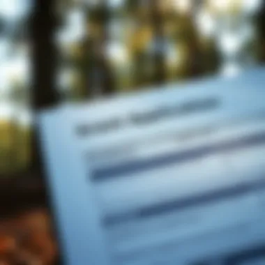 A close-up of a grant application form