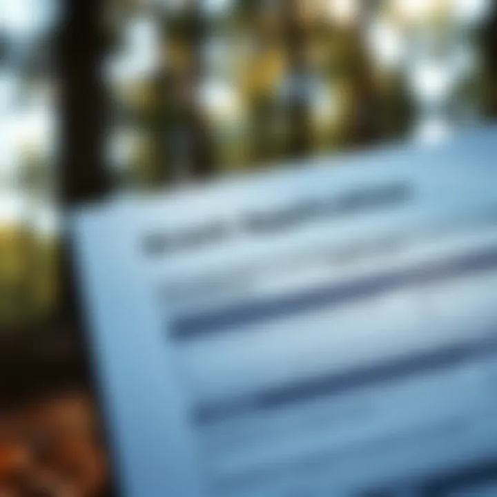 A close-up of a grant application form