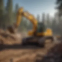 Excavation machinery at a construction site