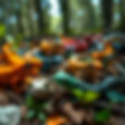 A colorful array of salamanders in their natural habitat
