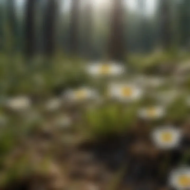 Oxeye daisy seedlings thriving in their natural habitat showcasing ecological diversity