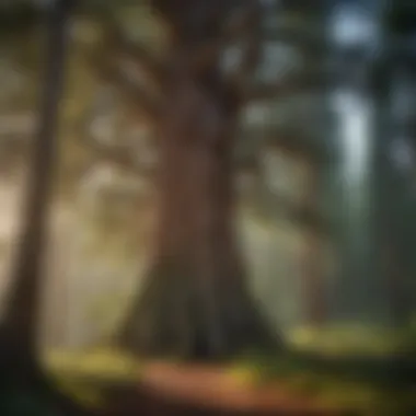 Majestic Cedar Tree in Nature A majestic cedar tree in its natural habitat, showcasing its towering presence.