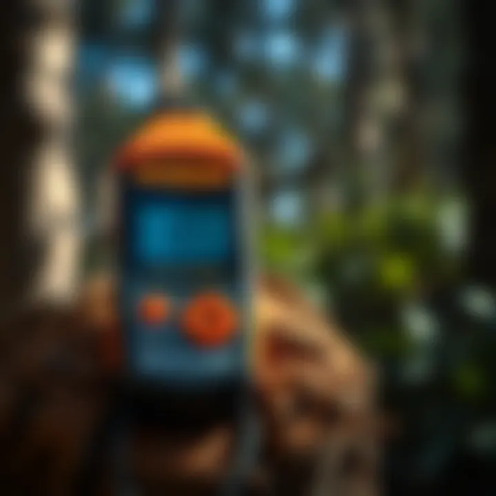 Close-up view of a moisture meter displaying readings on a piece of wood